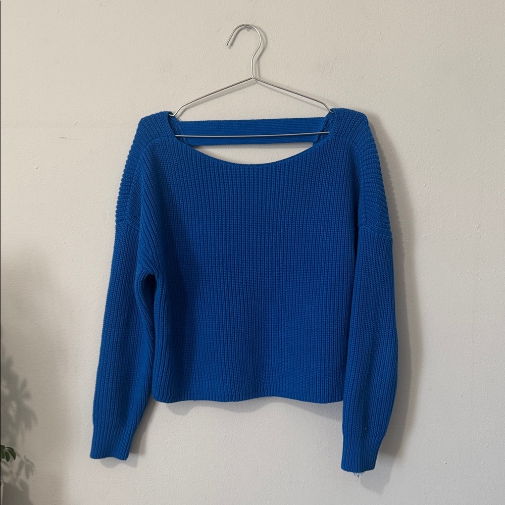 Bar III Bright Blue Knit Top